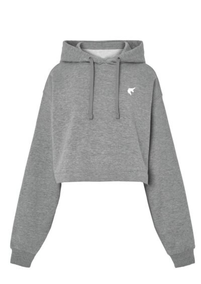 SUDADERA CROP AME GRIS